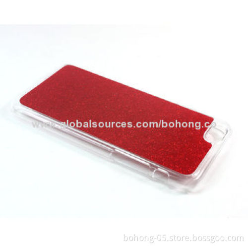 Bling PC case for iPhone 6, transparent PC back with bling sticker, various colors are available